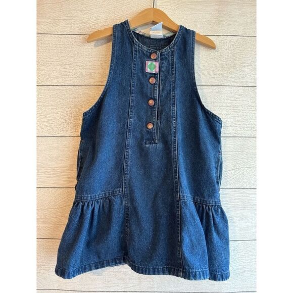 LITTLE LEVI’S Vintage 90s Denim Button Front Dress Size 6 - Picture 1 of 11